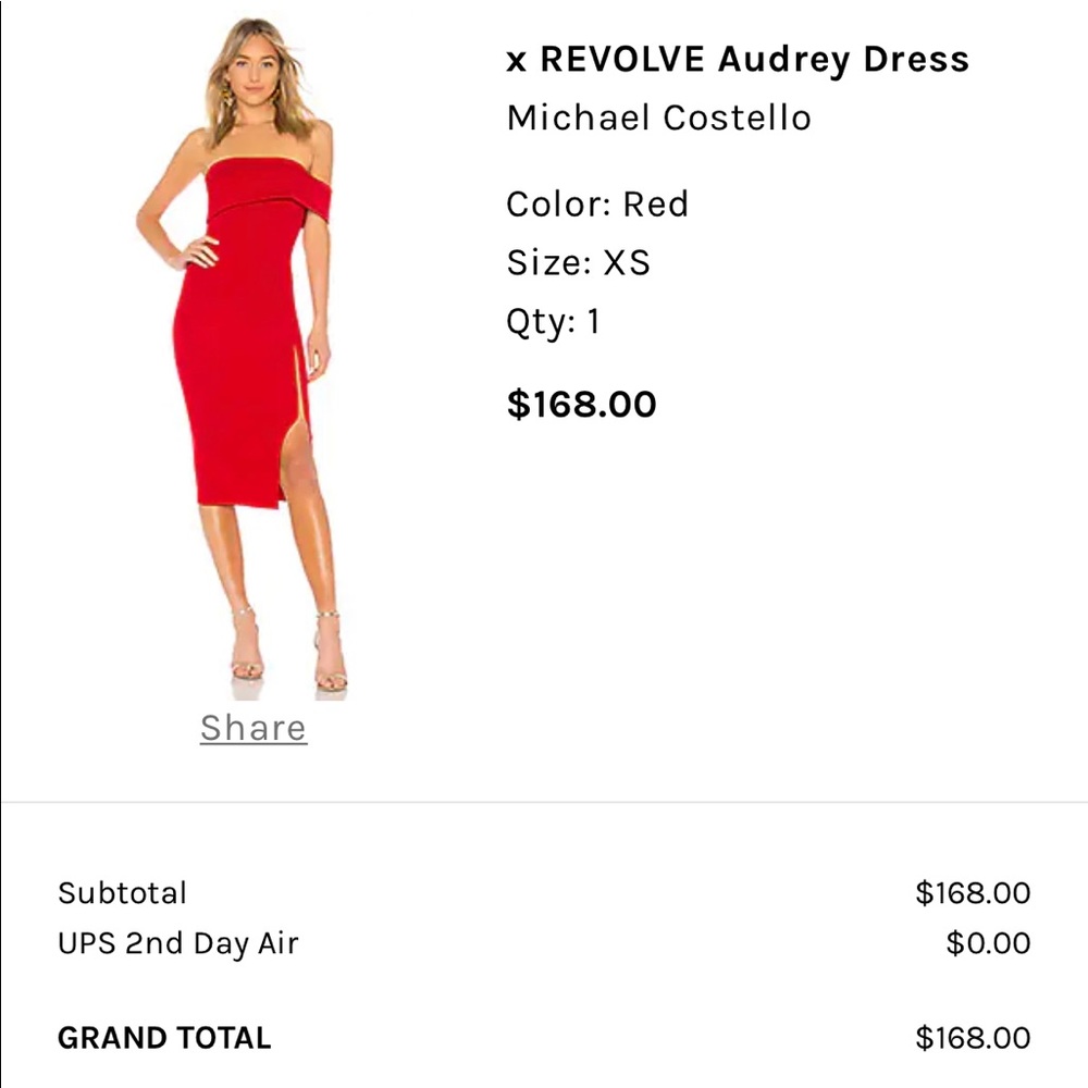 Michael Costello red dress size XS worn once, smoke free pet free home.